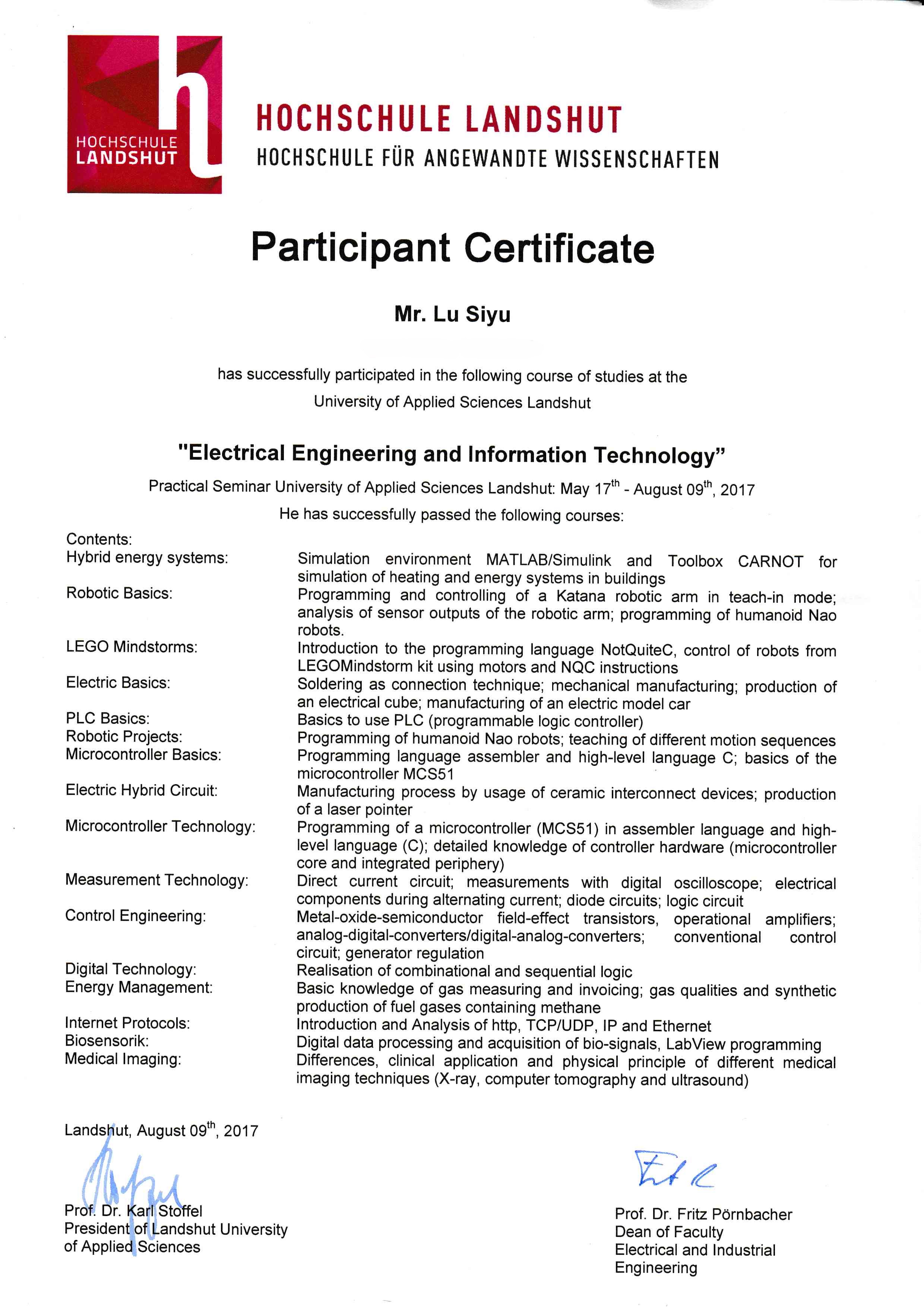 Exchange Program Certificate